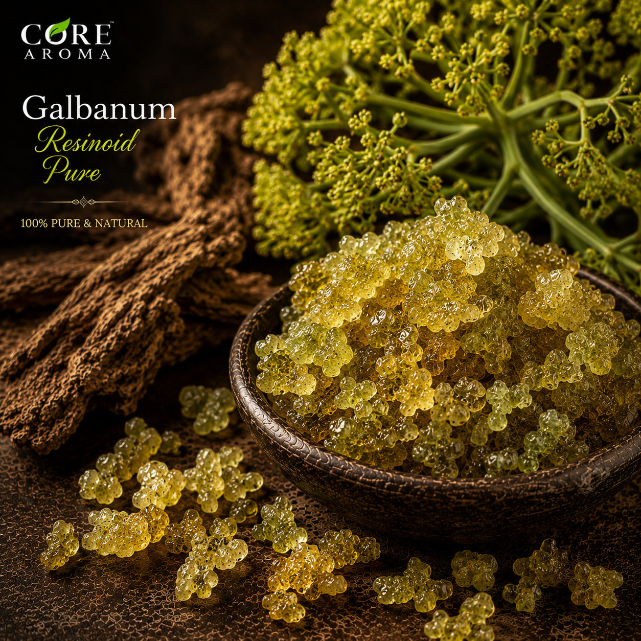 Galbanum Resinoid Pure | Green, Resinous, Herbal & Bitter Fragrance Note