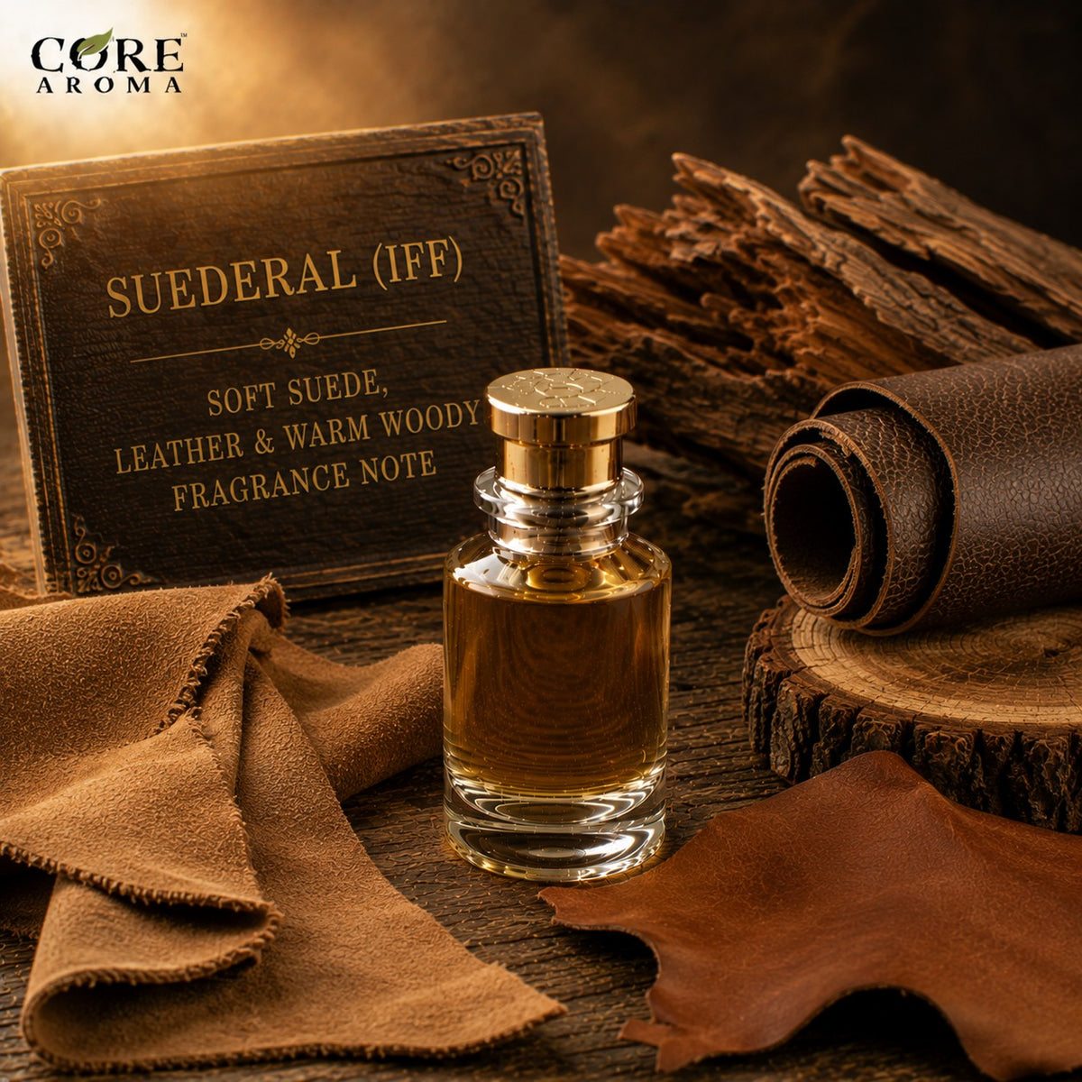 Suederal (IFF) | Soft Suede, Leather & Warm Woody Fragrance Note