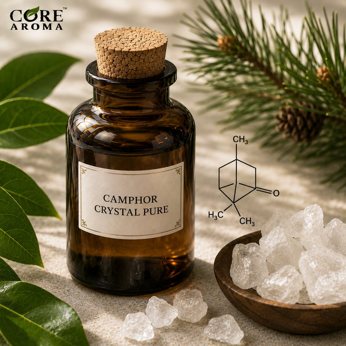 Camphor Crystal Pure Aroma Chemical | Fresh Camphoraceous & Cooling Note