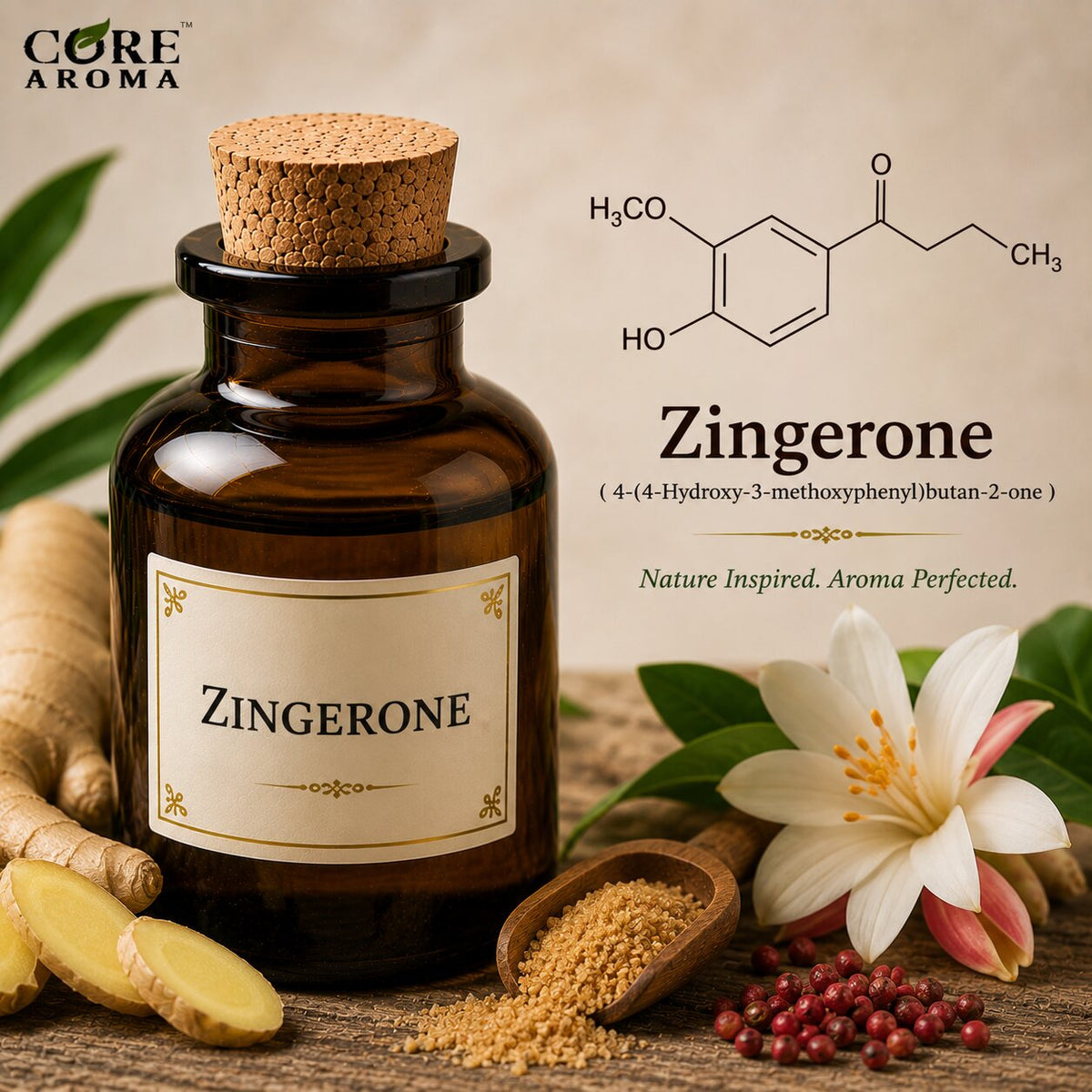 Zingerone Aroma Chemical | Warm Spicy Ginger & Sweet Note