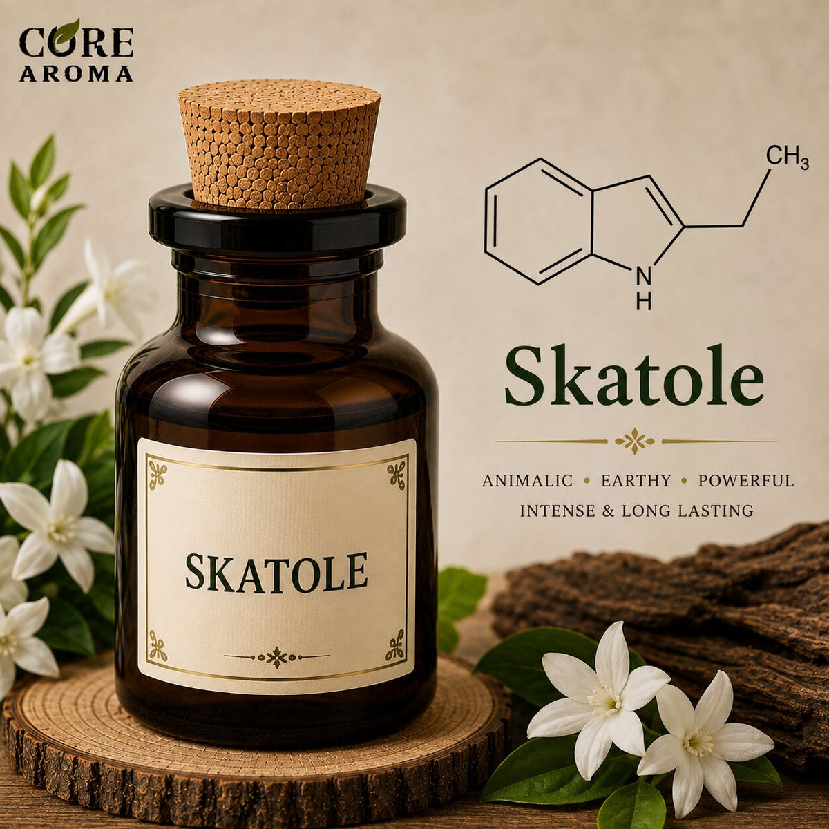 Skatole Aroma Chemical | Animalic, Indolic & Fecal Floral Note