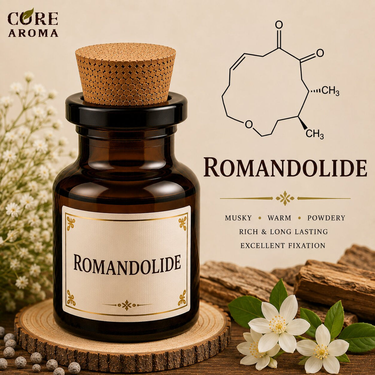 Romandolide Aroma Chemical | Clean Fruity Musk Note