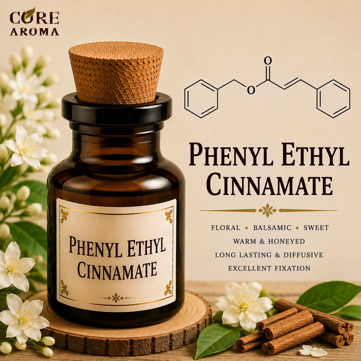 Phenyl Ethyl Cinnamate Aroma Chemical | Balsamic Floral Note