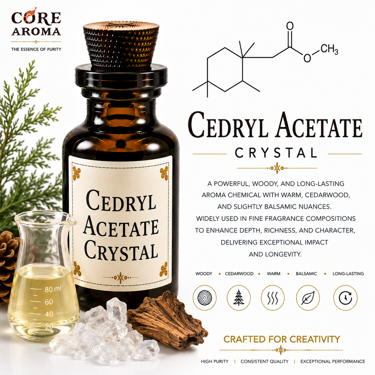 Cedryl Acetate Crystal Aroma Chemical | Cedarwood Note