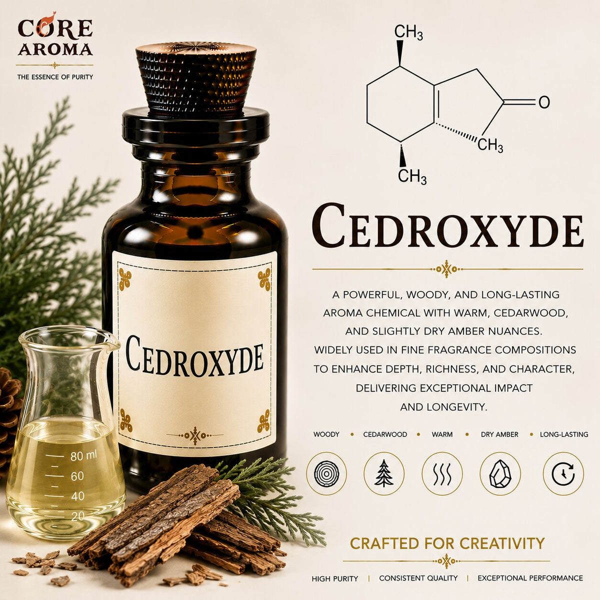 Cedroxyde Aroma Chemical | Dry Woody Amber Material