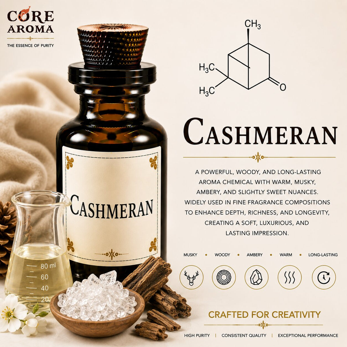 Cashmeran Aroma Chemical | Woody Musky Amber Material
