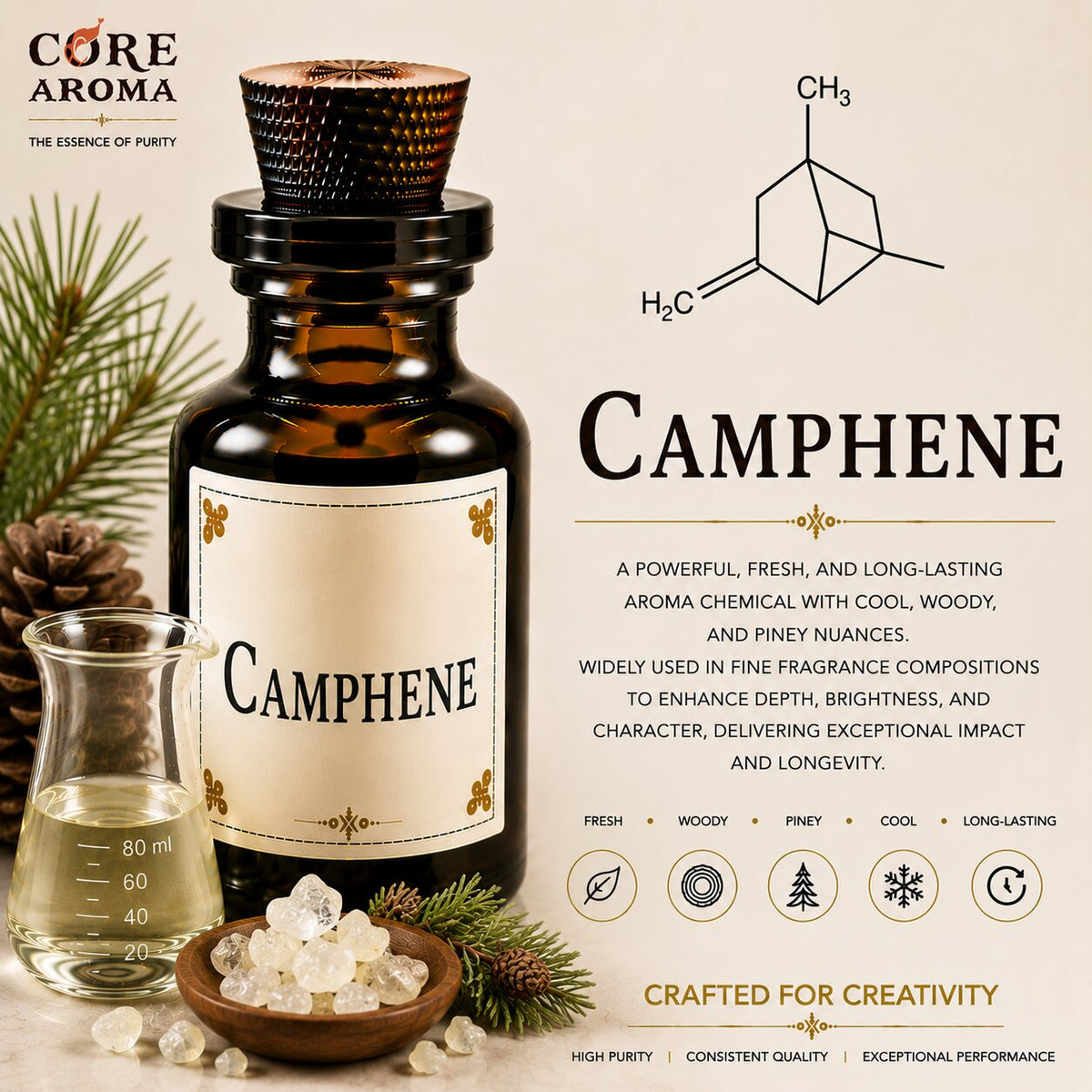 Camphene Aroma Chemical | Woody Camphoraceous | Core Aroma