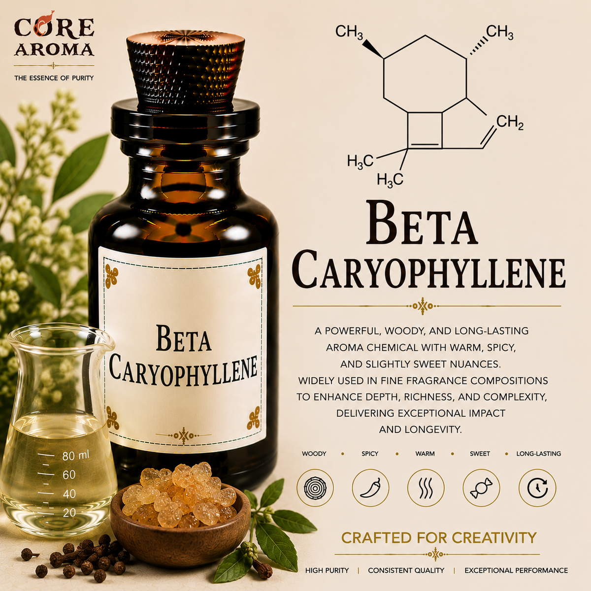 Beta Caryophyllene Aroma Chemical | Woody Spicy Material