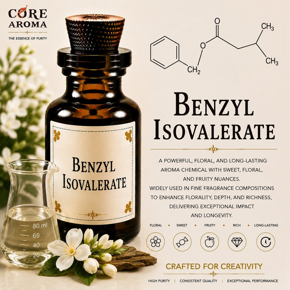 Benzyl Isovalerate Aroma Chemical | Fruity Floral Material