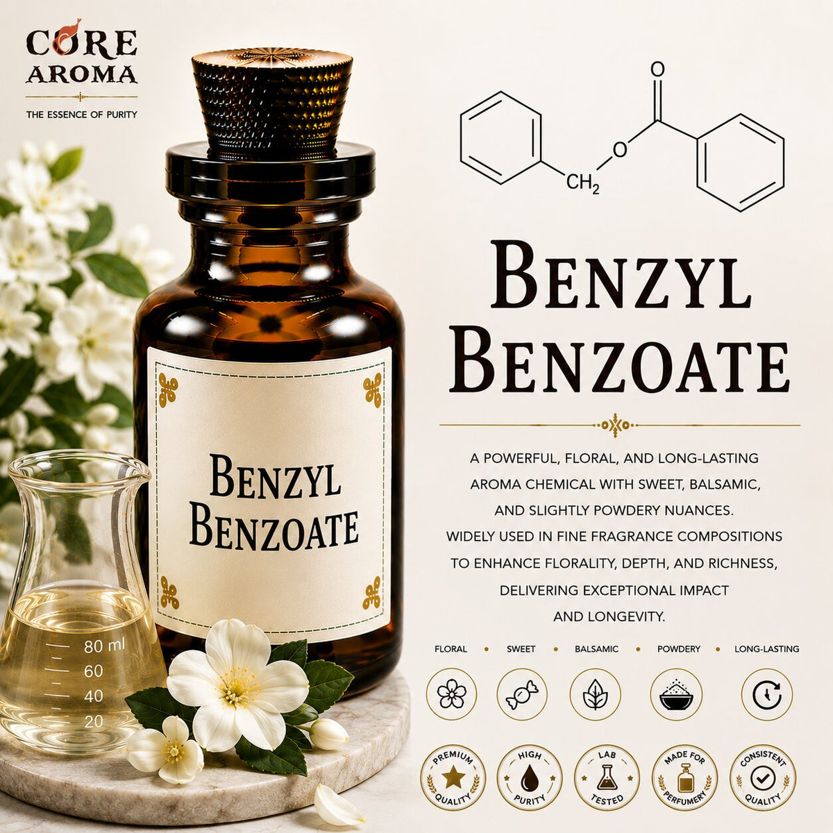 Benzyl Benzoate Aroma Chemical | Fixative | Core Aroma