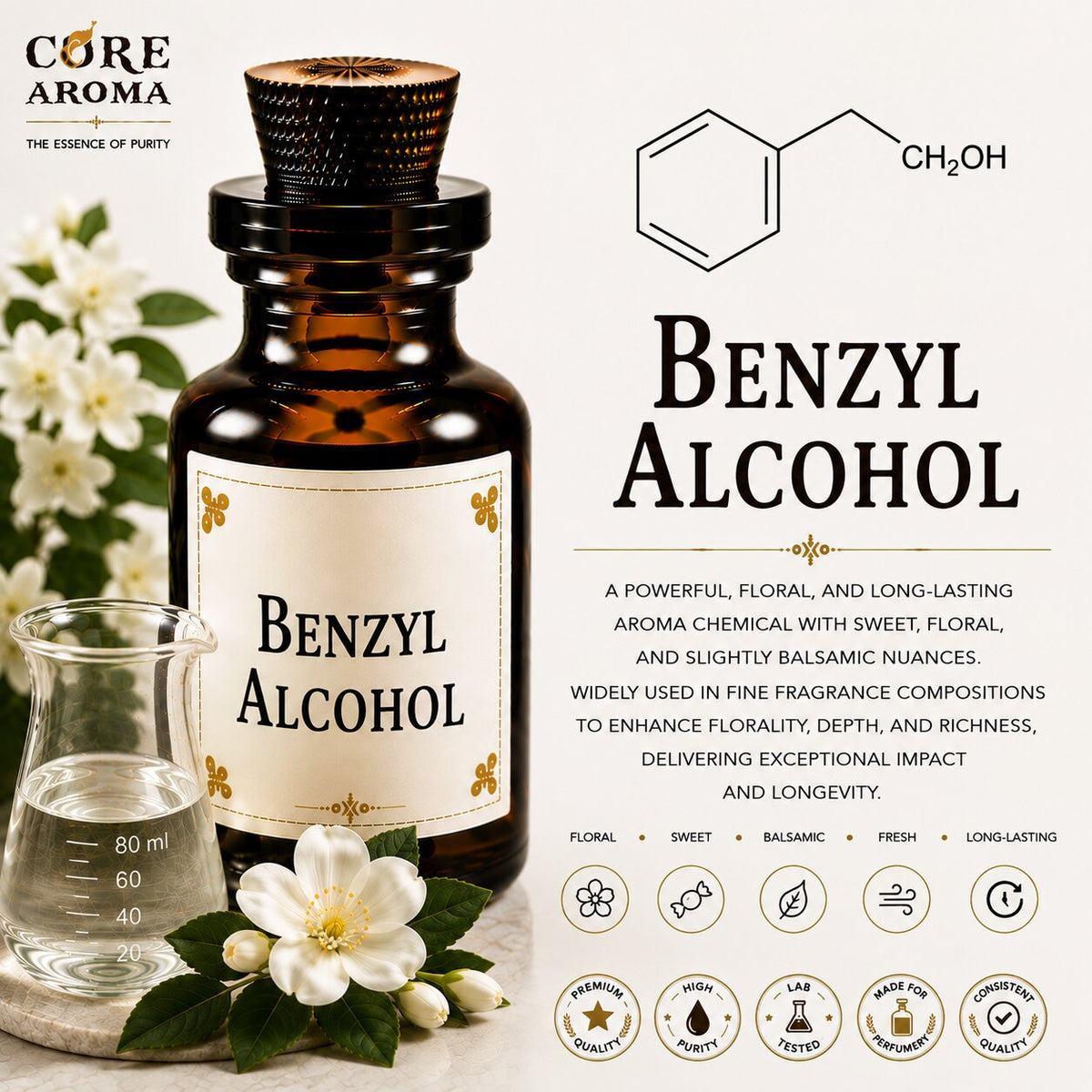 Benzyl Alcohol Aroma Chemical | Floral | Core Aroma