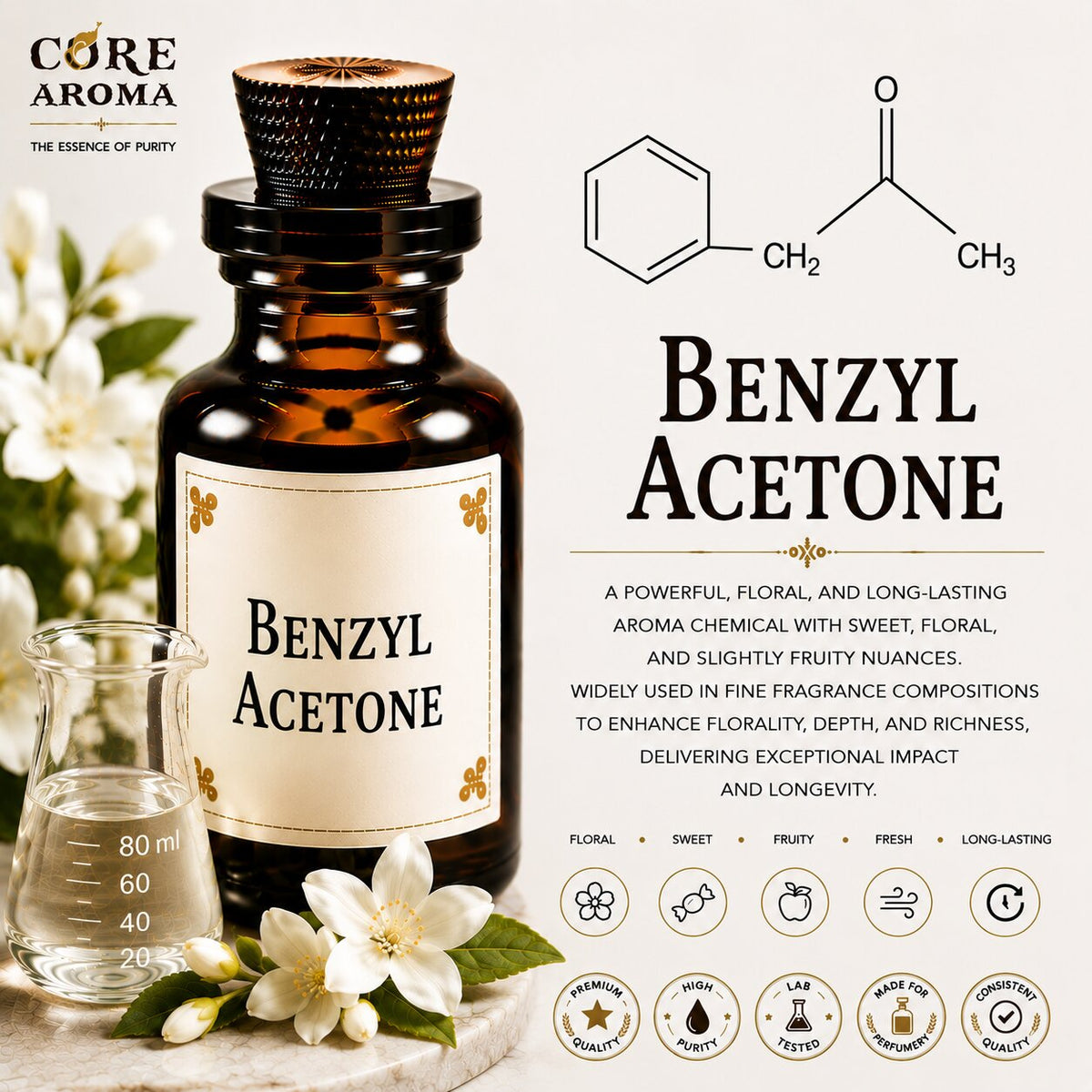 Benzyl Acetone Aroma Chemical | Floral Balsamic | Core Aroma