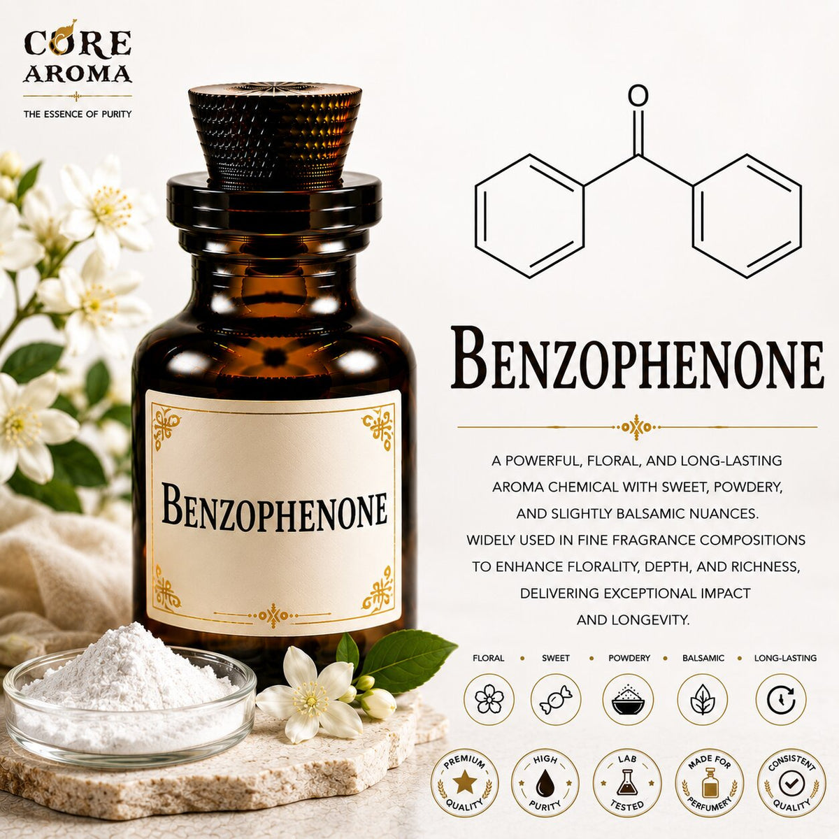 Benzophenone Aroma Chemical | Floral Fixative | Core Aroma
