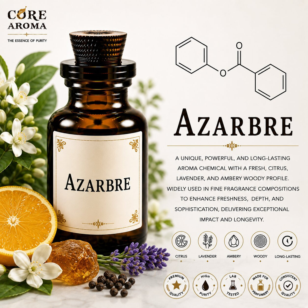 Azarbre Aroma Chemical | Honey Woody Orris | Core Aroma