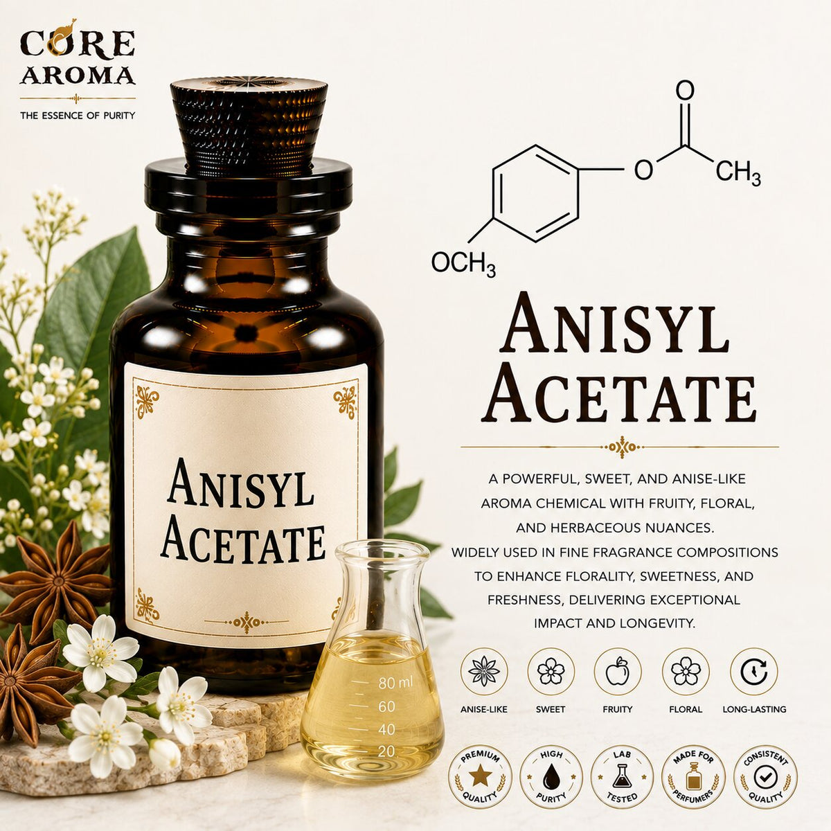 Anisyl Acetate Aroma Chemical | Core Aroma