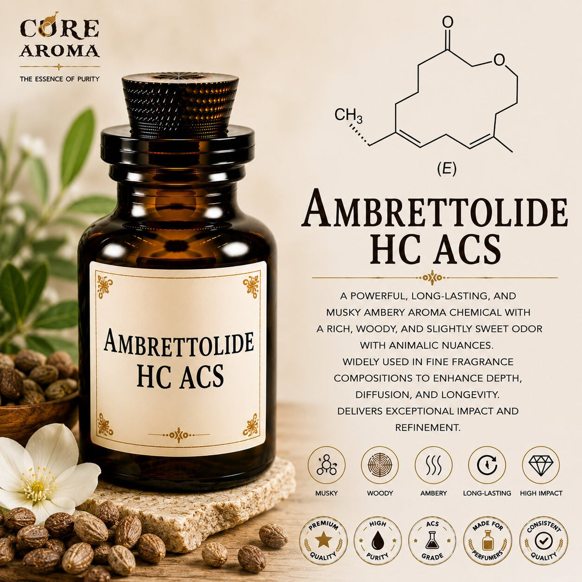 Ambrettolide HC ACS Aroma Chemical | Core Aroma
